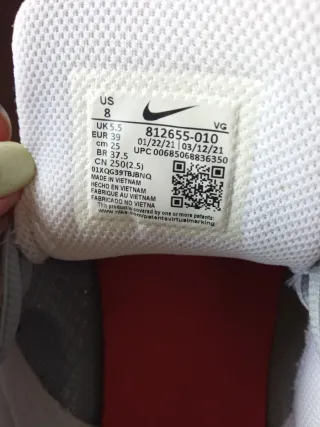 Nike Deportivas Unisex Talla 39 Blancas