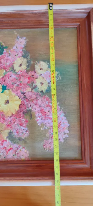 Cuadro al óleo flores 