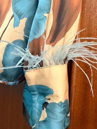 Conjunto floral con plumas - NUEVO - S/M