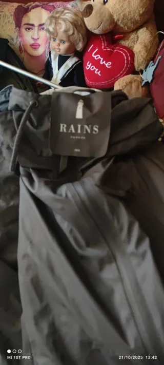 Impermeable Rains Hombre Talla XS Gris