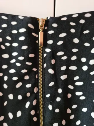 Vestido estampado lunares negro talla L