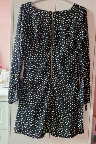 Vestido estampado lunares negro talla L