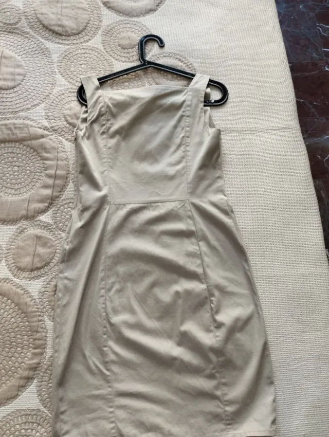 Vestido beige tirantes
