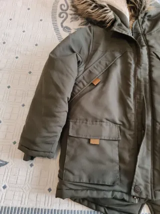 Chaqueta niño 10 años verde con capucha