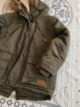 Chaqueta niño 10 años verde con capucha