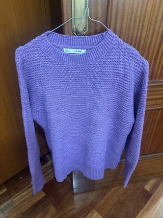 Jersey Sfera Basic morado botones en las mangas 
