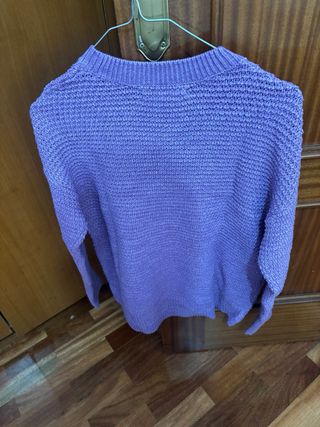 Jersey Sfera Basic morado botones en las mangas 