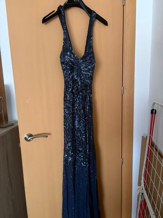 Vestido fiesta Rosa Clará azul/plata