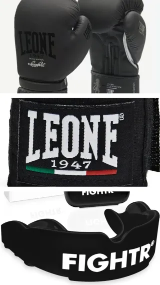 Guantes Boxeo Leone, Vendajes y Bucal