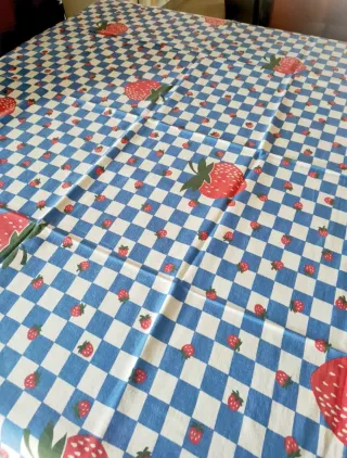 Tovaglia cotone quadri fragole