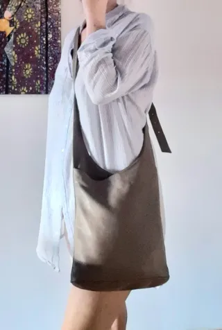 Bolso piel bandolera italiano Genuine leather