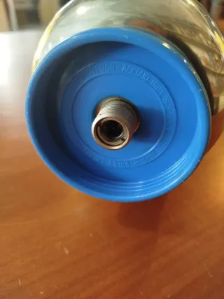 Sifone vintage blu e argento