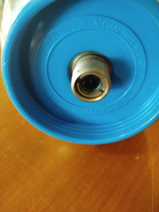 Sifone vintage blu e argento