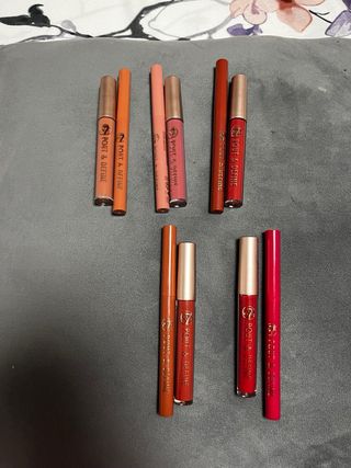 W7 Conjunto Labiales y Perfiladores Nude y Rojo