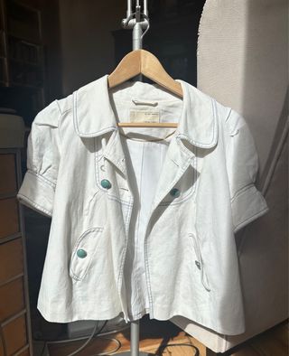 Chaqueta River Island blanca manga corta