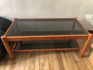 Mesa de centro madera y cristal