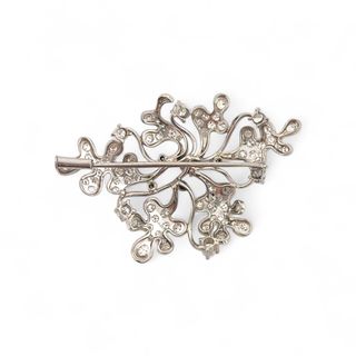 Broche antiguo oro blanco 18kt y diamantes
