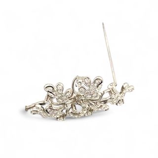 Broche antiguo oro blanco 18kt y diamantes