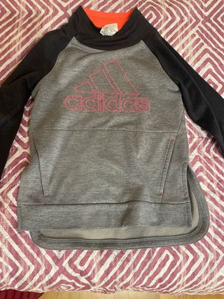 Sudadera niña Adidas gris y negra