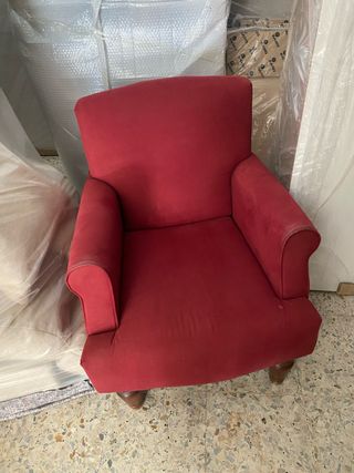 Butaca de tela roja