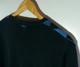 Jersey Nautica Argyle Negro y Azul Talla S