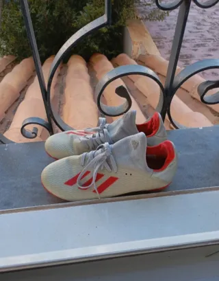 Botas Adidas X19 Tacos Beige/Rojo