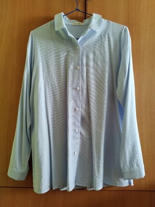 Camisa rayas finas azul