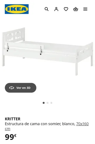 Estructura cama KRITTER Ikea 70x160