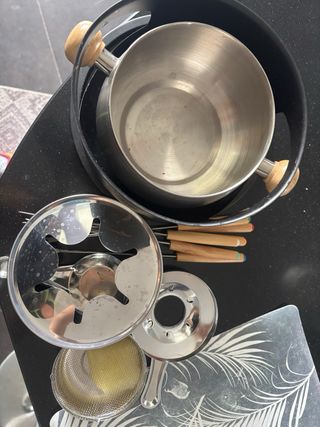 Set de Fondue Madera y Metal