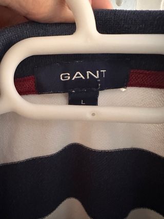 Polo Gant Rayas Azul Marino y Blanco Talla L