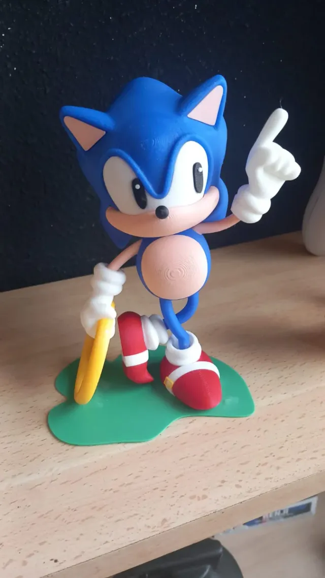 Figura Sonic 3D con Anillo