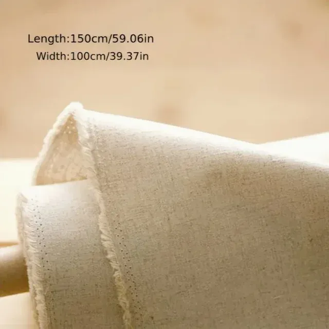 Tela de lino grueso natural