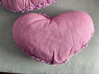 Pack 2 cojines corazón rosa