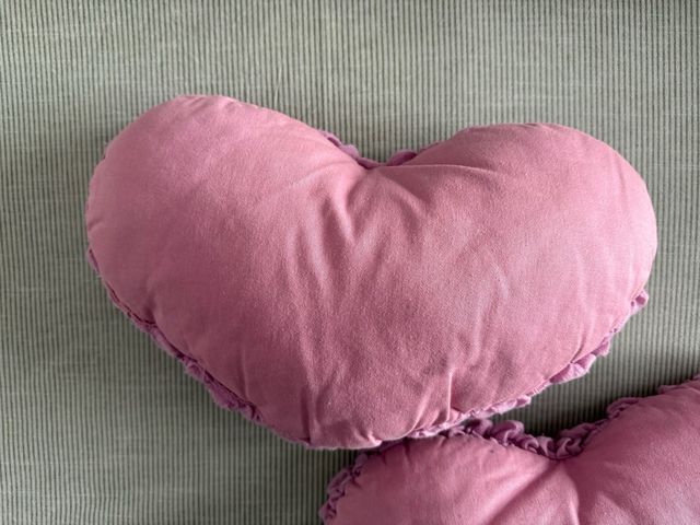 Pack 2 cojines corazón rosa