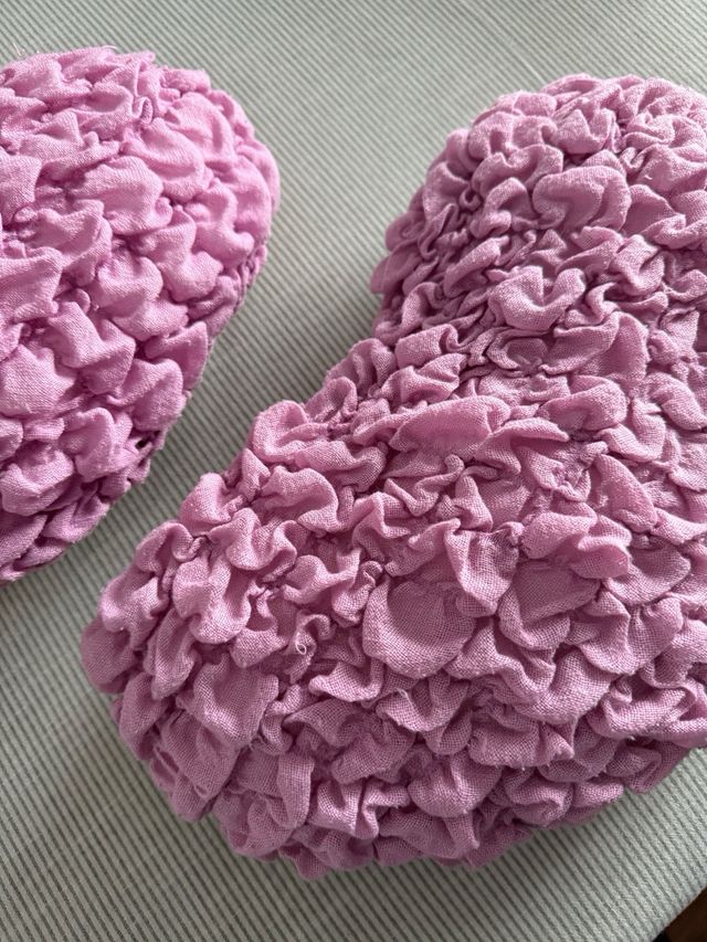 Pack 2 cojines corazón rosa