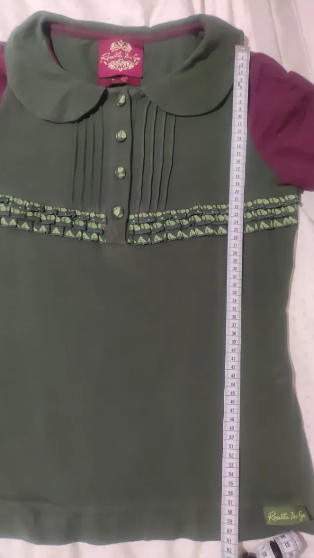 Camiseta Rosalita McGee manga larga verde-burdeos