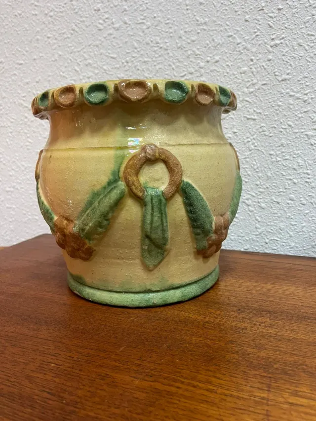 Maceta cerámica decorada hermanos morillos