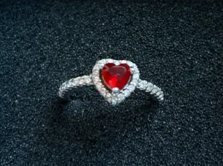 Anillo Corazón Rojo Bisutería