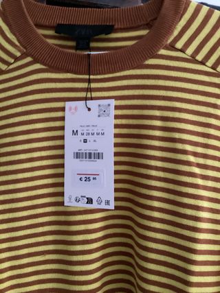 Jersey ZARA rayas amarillo y marrón Talla M