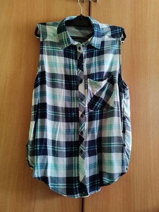 Camisa cuadros sin mangas