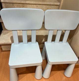 Sillas infantiles Ikea azules (2 unidades)