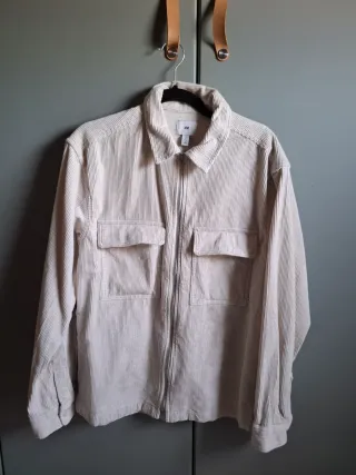 Giacca-camicia H&M beige in velluto a coste