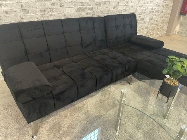 Sofá modular negro de tela