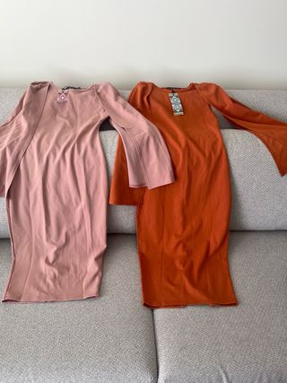 Lote 2 Vestidos Midi Manga Capa Boohoo Talla Única