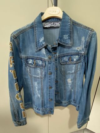 Giubbino jeans donna con paillettes