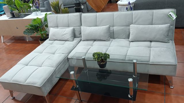 Sofá Cama Chaise Longue 200cm Gris