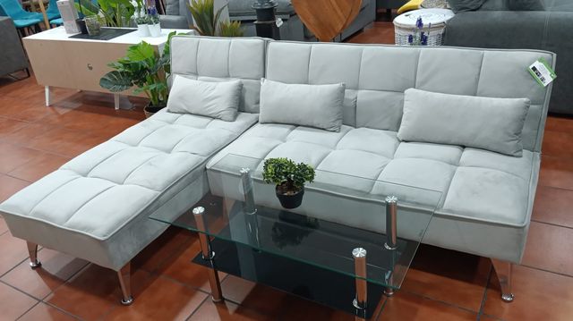 Sofá Cama Chaise Longue 200cm Gris