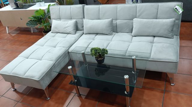 Sofá Cama Chaise Longue 200cm Gris