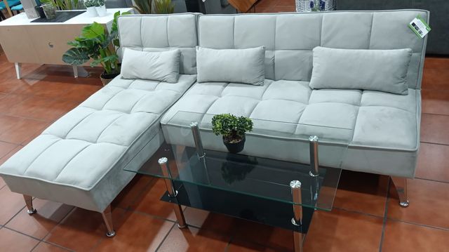 Sofá Cama Chaise Longue 200cm Gris