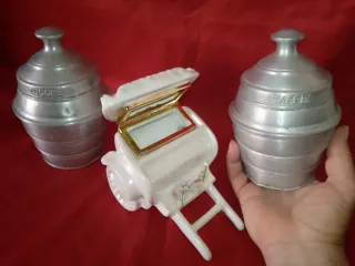 Lote joyero y dos tarros aluminio